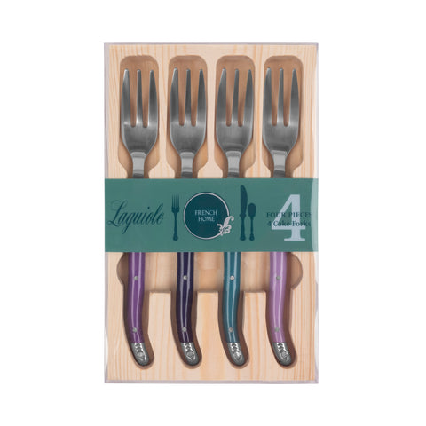 French Home Set of 4 Cake Forks - Plum Rose