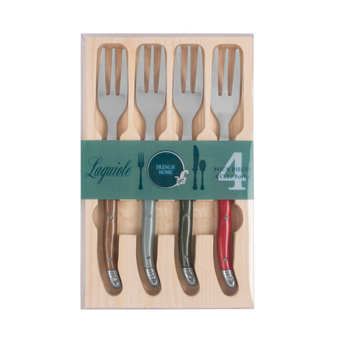 French Home Set of 4 Cake Forks - Holly Berry