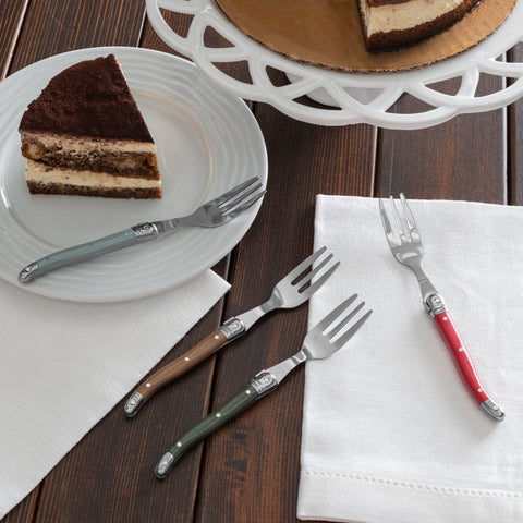 French Home Set of 4 Cake Forks - Holly Berry
