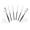 French Home Wenge Wood Chopsticks, Laguiole Spoons, and Ceramic Rests, Set of 2 Pairs