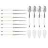 French Home Faux Ivory Chopsticks, Laguiole Spoons and Ceramic Rests, Set of 4 Pairs