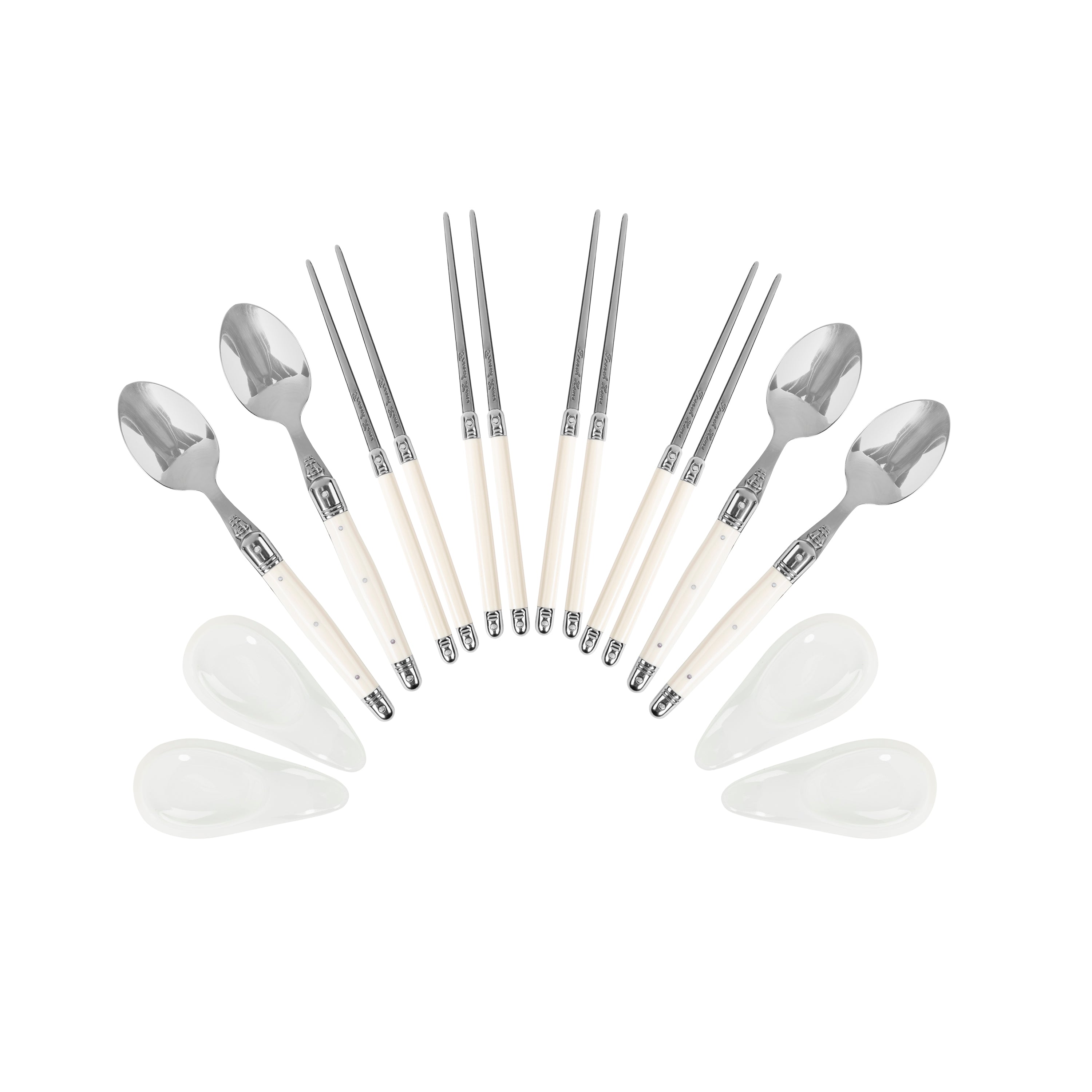 French Home Chopsticks, Spoons and Ceramic Rests - Thumbnail 4