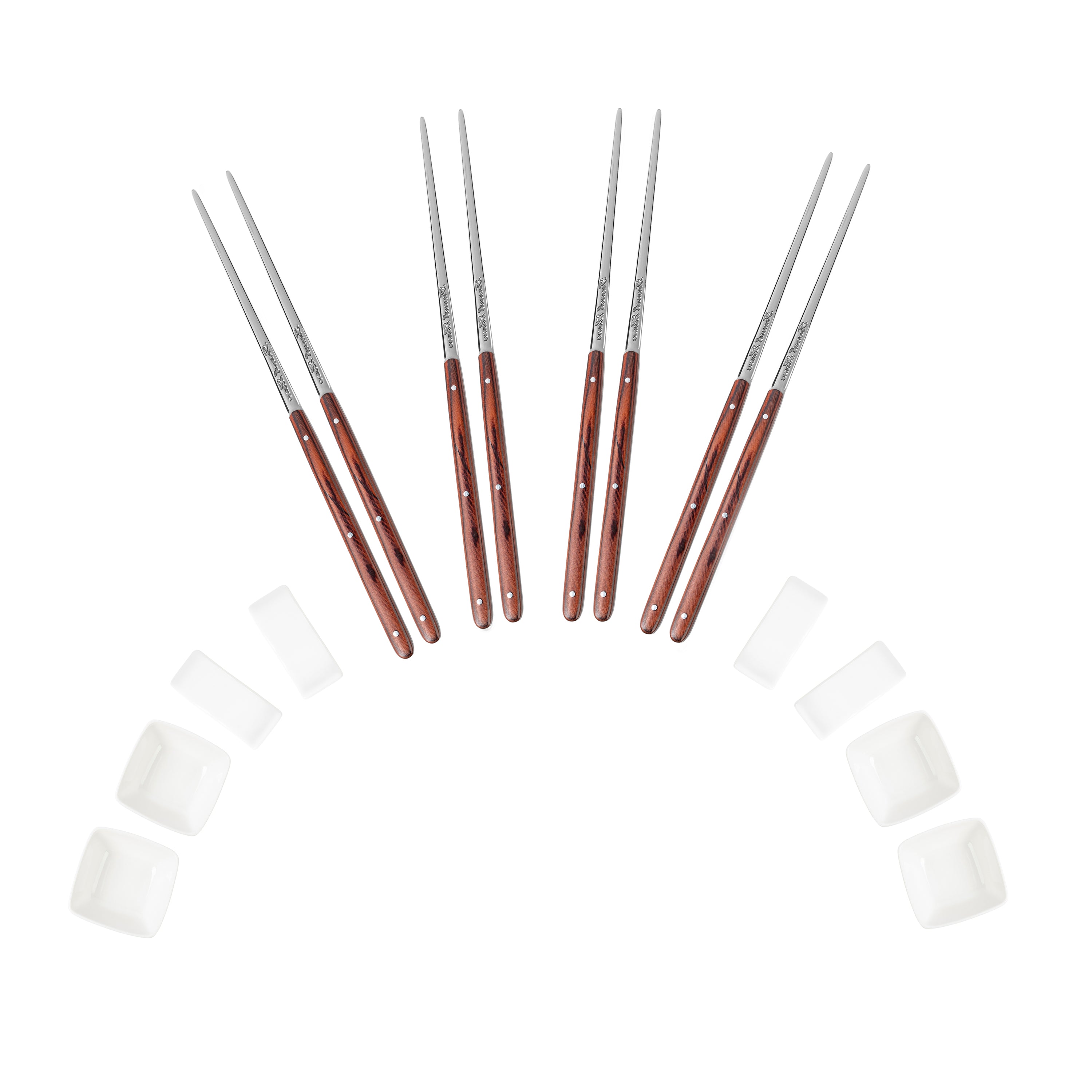 French Home Pakkawood Chopsticks, Rests and Bowls