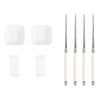 French Home Chopsticks with Faux Ivory Handles, Ceramic Rests and Sauce Bowls, Set of 2 Pairs