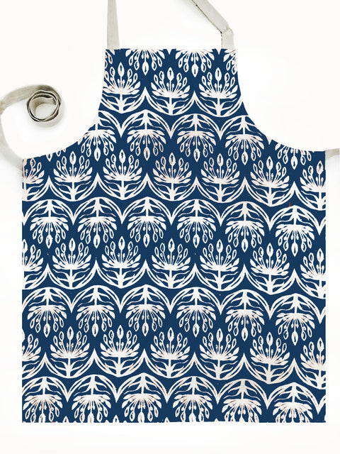 French Home Botanical Apron – Indigo