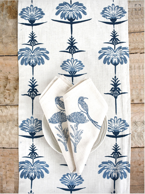 French Home Set of 4 Sugarbird Napkins - Indigo