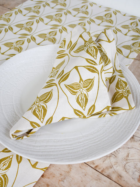 French Home Set of 4 Orchid Napkins - Chartreuse