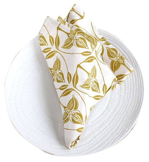 French Home Set of 4 Orchid Napkins - Chartreuse