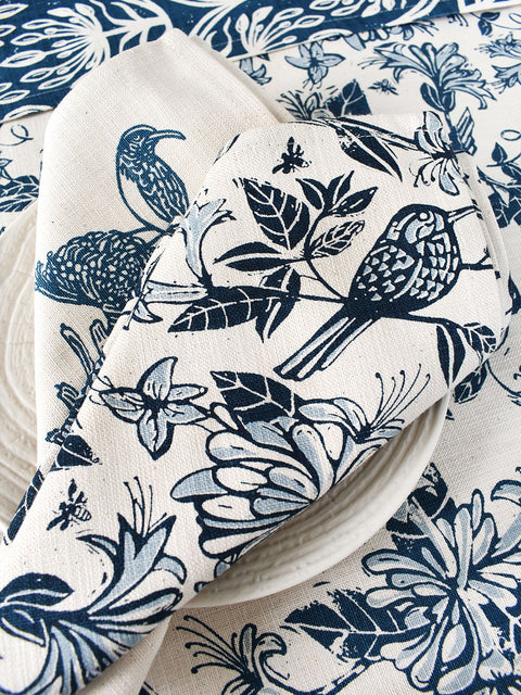 French Home Set of 4 Honeysuckle Napkins - Indigo