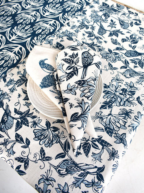 French Home Set of 4 Honeysuckle Napkins - Indigo