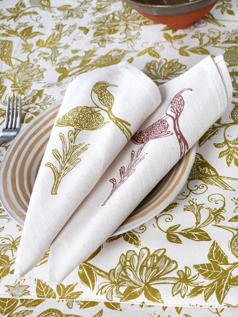 French Home Set of 4 Sugarbird Napkins - Chartreuse