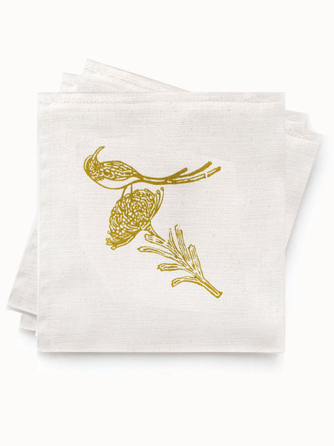 French Home Set of 4 Sugarbird Napkins - Chartreuse