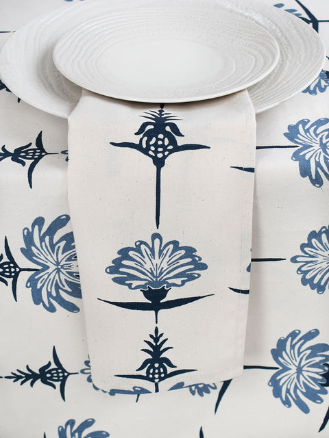 French Home Set of 4 Tropical Garden Napkins – Indigo and Sky