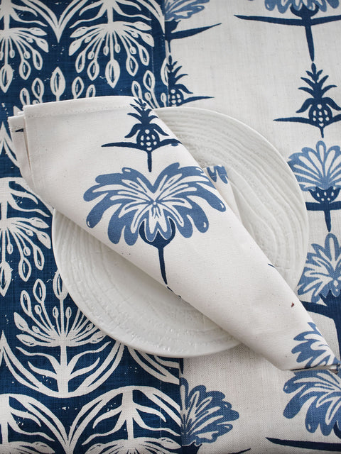 French Home Set of 4 Tropical Garden Napkins – Indigo and Sky