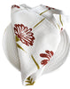 French Home Set of 4 Tropical Garden Napkins - Crimson & Chartreuse