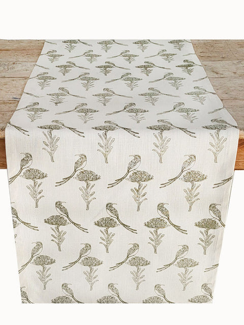 French Home Sugarbird Table Runner - Sage