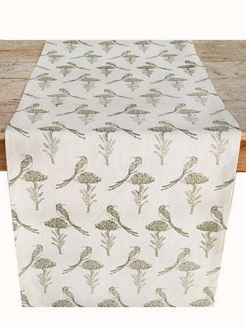 French Home Sugarbird Table Runner - Sage