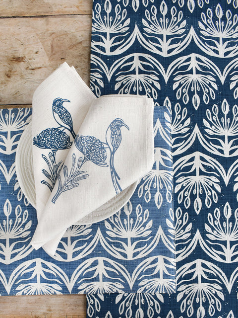 French Home Botanical Table Runner – Indigo
