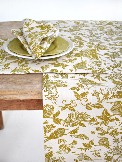 French Home Honeysuckle Table Runner - Chartreuse