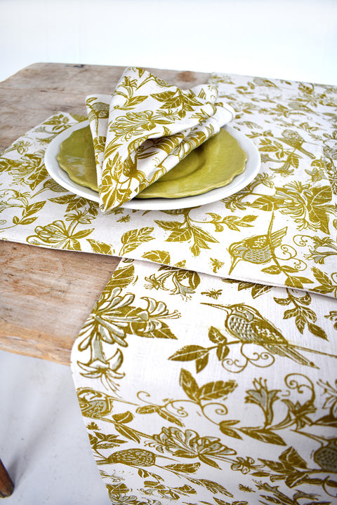 French Home Honeysuckle Table Runner - Chartreuse