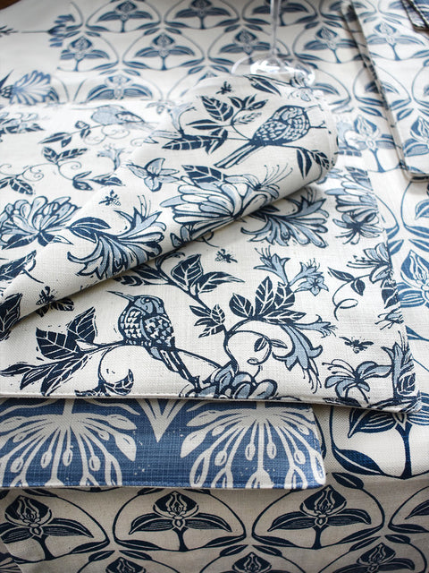 French Home Set of 4 Honeysuckle Placemats - Indigo