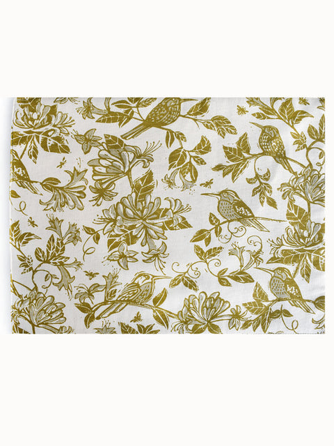 French Home Set of 4 Honeysuckle Placemats - Chartreuse