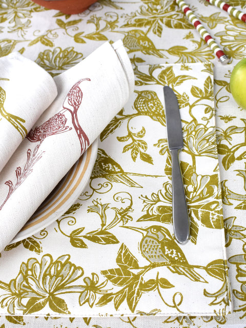French Home Set of 4 Honeysuckle Placemats - Chartreuse