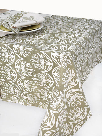 French Home Botanical 59" x 98" Tablecloth - Sage