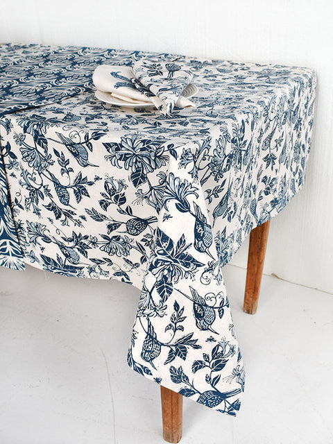 French Home Honeysuckle 59" x 98" Tablecloth - Indigo