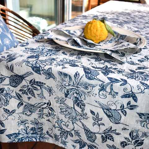 French Home Honeysuckle 59" x 78" Tablecloth - Indigo