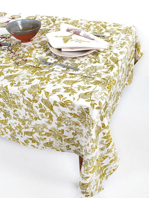 French Home Honeysuckle 59" x 78" Tablecloth - Chartreuse