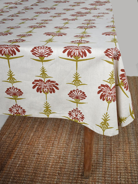 French Home Tropical Garden 59" x 78" Tablecloth - Crimson & Chartreuse