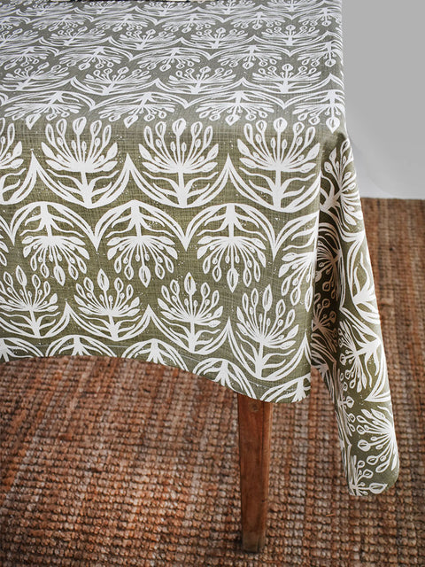 French Home Botanical 59” x 118” Tablecloth - Sage