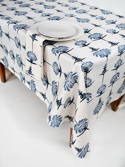 French Home Tropical Garden 59" x 118" Tablecloth - Indigo and Sky