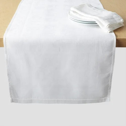 French Home Linen 20" x 68" Arboretum Table Runner - White