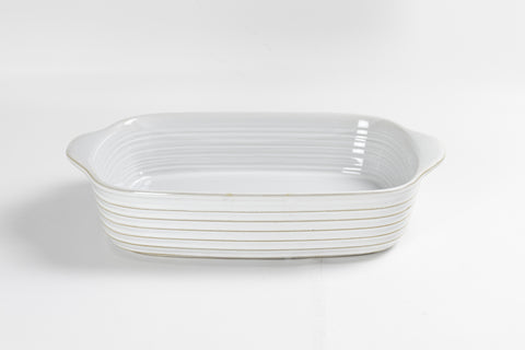 French Home Set of 3 Stoneware Bakers, Shades of White