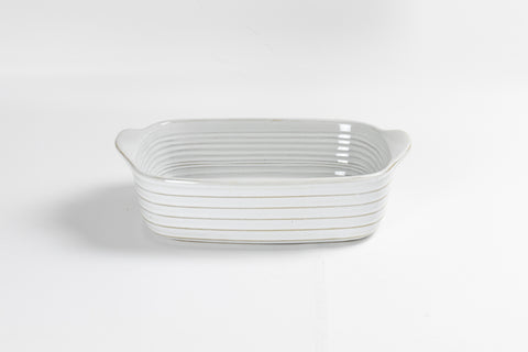 French Home Set of 3 Stoneware Bakers, Shades of White