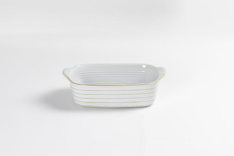 French Home Set of 3 Stoneware Bakers, Shades of White