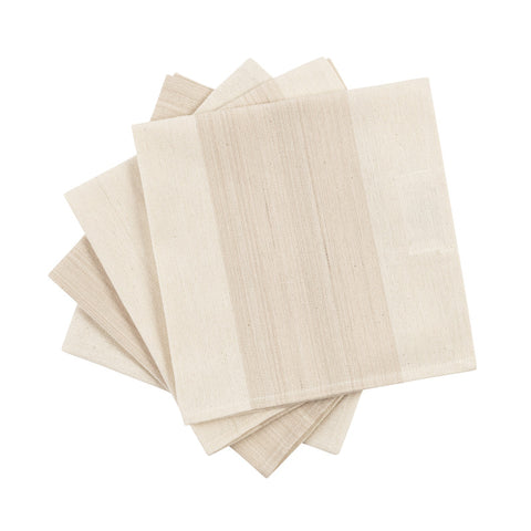 French Home Set of 4 Cream and Tan Striped Napkins