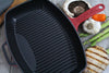 Chasseur 12-inch Red Rectangular French Enameled Cast Iron Grill Pan (CI_3140)
