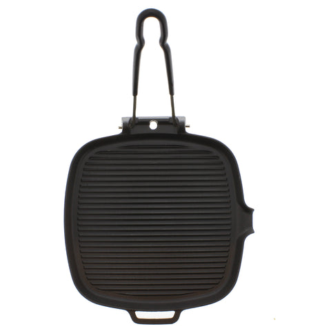 Chasseur 9-inch Square French Cast Iron Grill With Folding Handle (CI_32722)