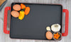 Chasseur French Rectangular Enameled Cast Iron Griddle, 14-inch, Red