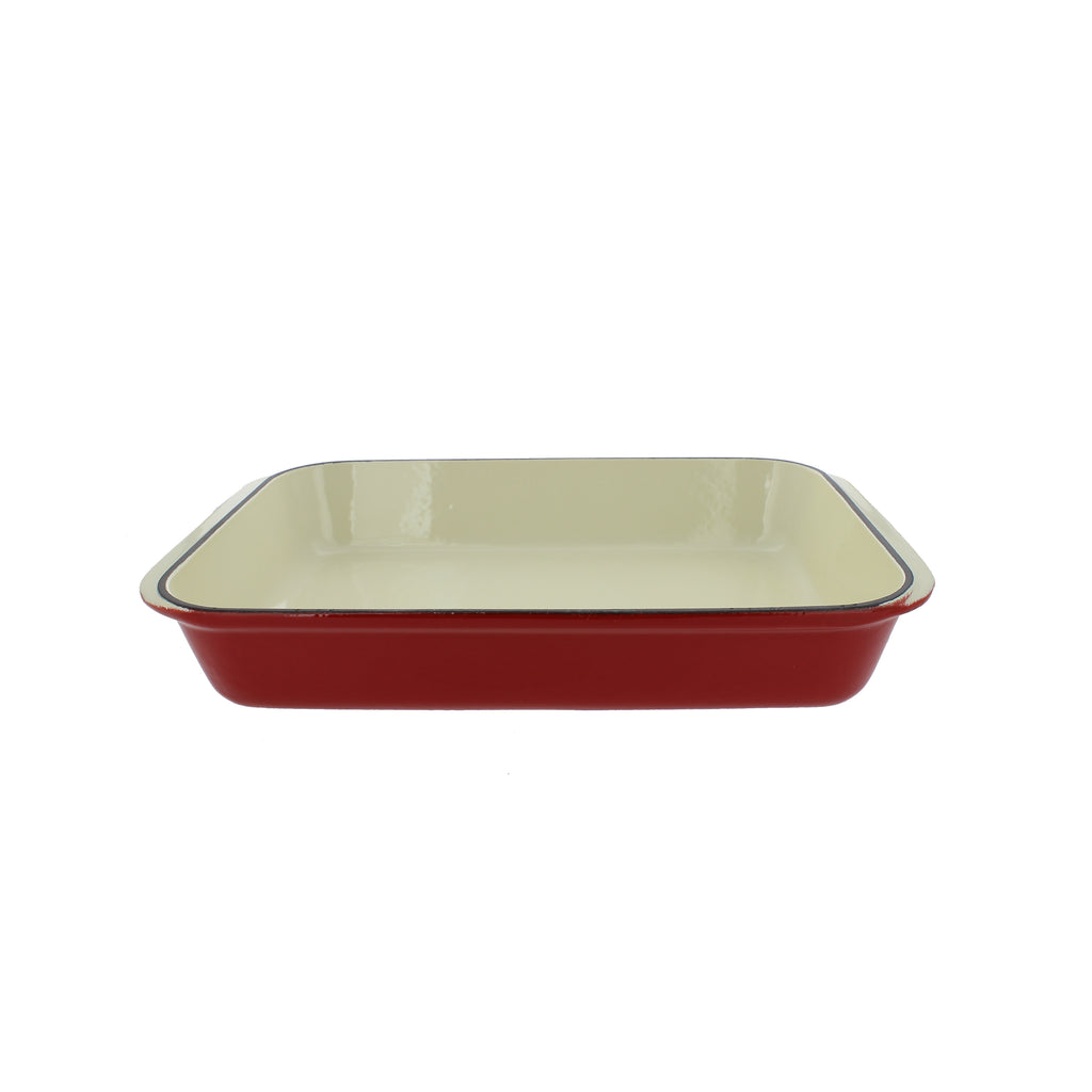 Chasseur 12.5" x 8" Red French Enameled Cast Iron Rectangular Roaster (CI_3542)