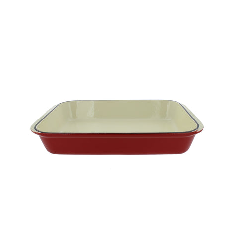 Chasseur 12.5" x 8" Red French Enameled Cast Iron Rectangular Roaster (CI_3542)