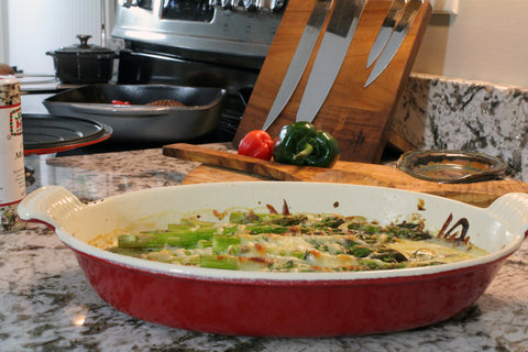 Chasseur French Enameled Cast Iron 11-inch Oval Casserole, Red-CI_3602R