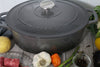 Chasseur French Enameled Cast Iron Oval Dutch Oven, 4.2-quart, Caviar Grey