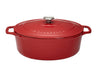 Chasseur French Enameled Cast Iron Oval Dutch Oven, 6-quart, Red