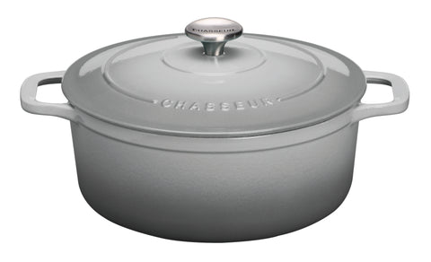 Chasseur French Enameled Cast Iron Round Dutch Oven, 4.2-quart, Celestial Grey