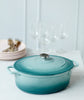 Chasseur French Enameled Cast Iron Oval Dutch Oven, 7.25-quart, Quartz Blue