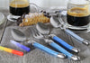 French Home Laguiole Cocktail or Dessert Spoons and Forks, Set of 8, Shades of Blue